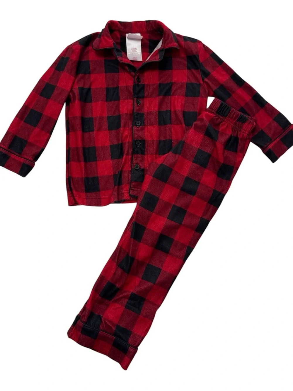 Wondershop Red & Black Buffalo Plaid Kids Pajama Set Size 4